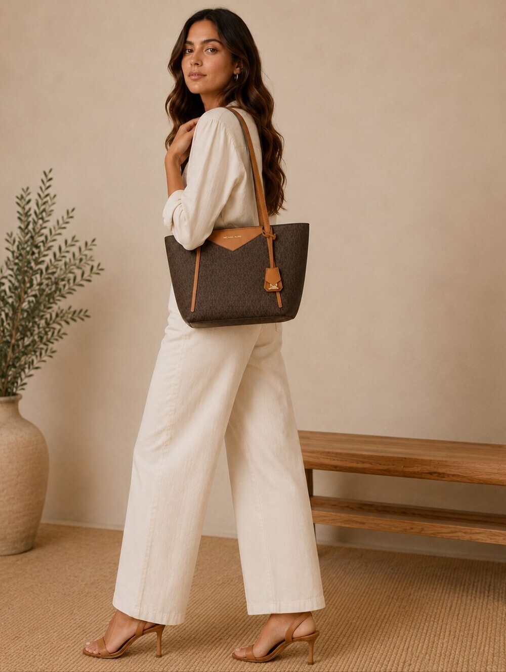 NEW Michael Kors Witney Signature Brown Tote Bag
